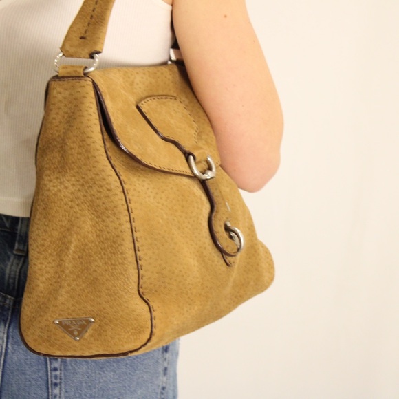 Prada Tan suede Leather Women's Bag - Picture 1 of 3